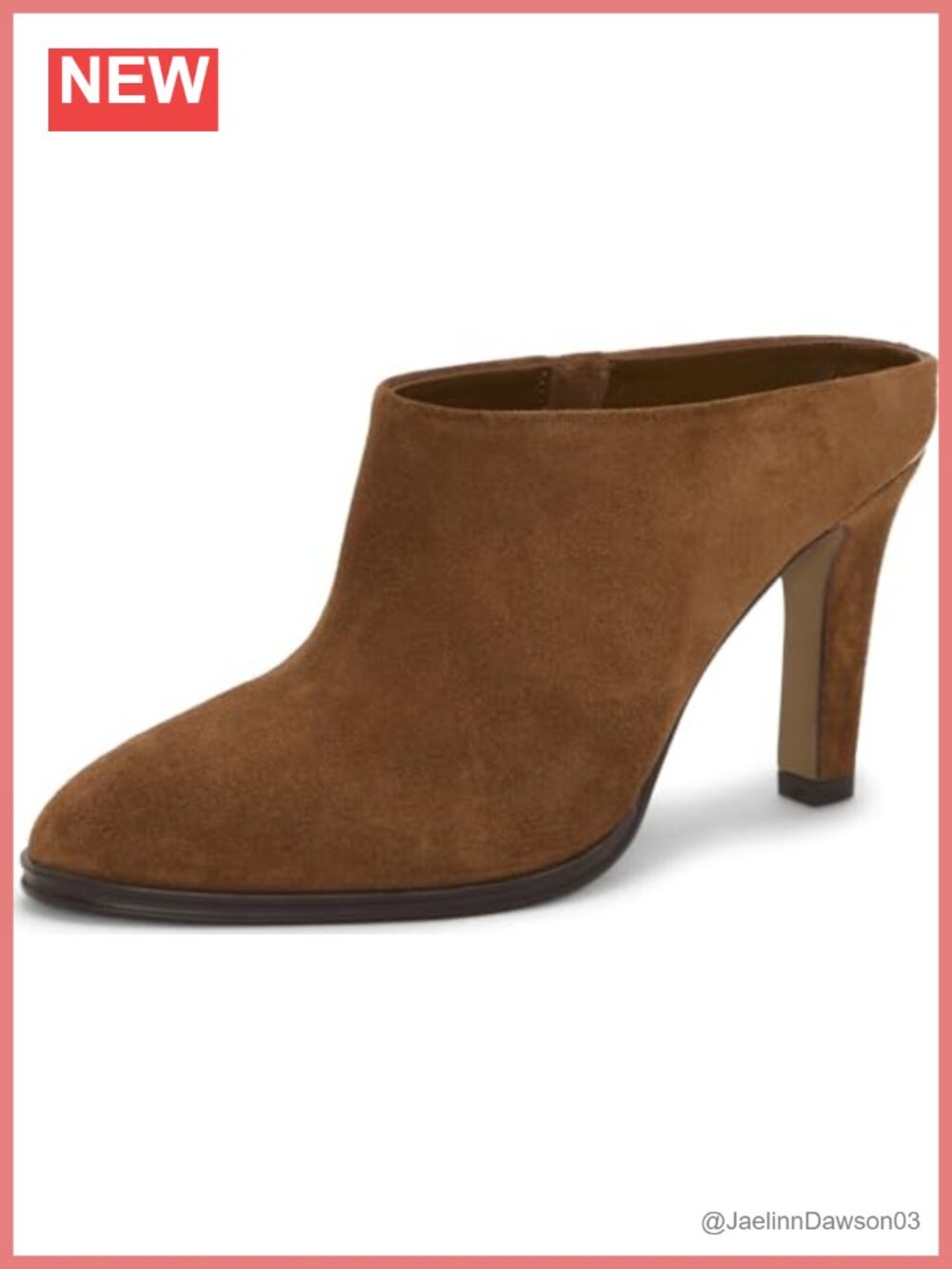 Suede High Heel Mule 3.5 inch Block Heel Cushioned